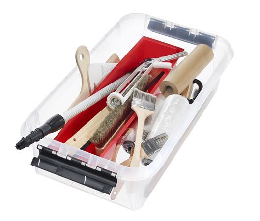 Úložný box, plastový, 31  l, čierne úchytky a kolieska, SMARTSTORE "Classic 35",  priehľad 2
