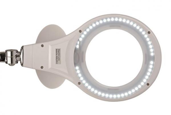 Stolová lampa, LED, zväčšovacie sklo, s držiakom, MAUL "Makro", biela 2