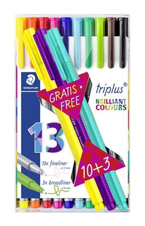 Liner, 0,3 mm, STAEDTLER "Triplus Box", 10+3 rôznych farieb 2