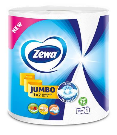 Papierové utierky, kotúčové, 325 útržkov, ZEWA "Jumbo White"