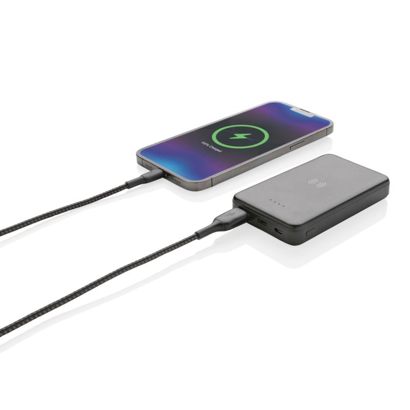 Bezdrôtová powerbanka 5000 mAh 5W z RCS recykl. plastu čierna 2