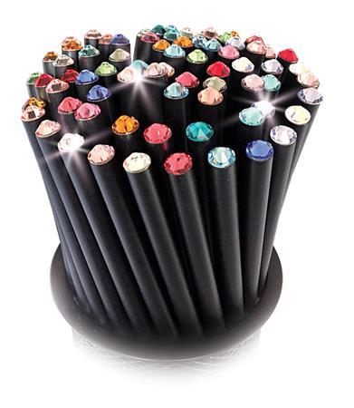 ART CRYSTELLA Ceruzky, v stojane, s rôznofarebnými krištáľmi, "MADE WITH SWAROVSKI ELEMENTS", 50 ks/bal
