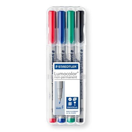 Nepermanentný popisovač, sada, OHP, 0,6 mm, STAEDTLER "Lumocolor 316 F", 4 rôzne farby