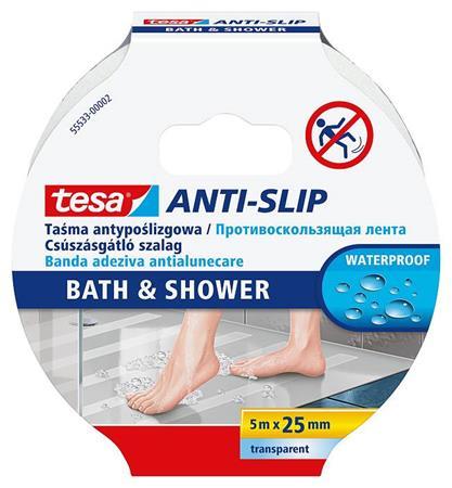 Protišmyková páska, do kúpeľne, 25 mm x 5 m, TESA "Anti-Slip", priehľadná 1