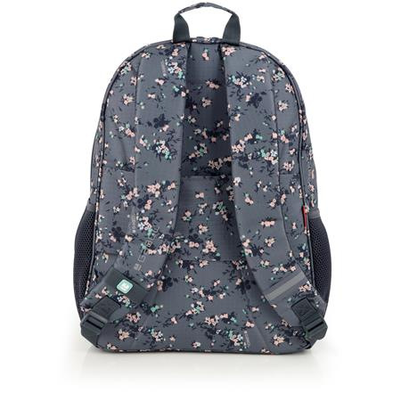Školská taška, so zipsom, GABOL "Secret", sivá, s kvetinkovým vzorom 3