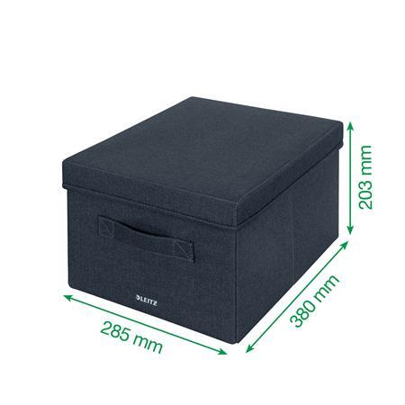 Úložný box, textilný, rozmer M, LEITZ "Fabric", zamatová sivá 7