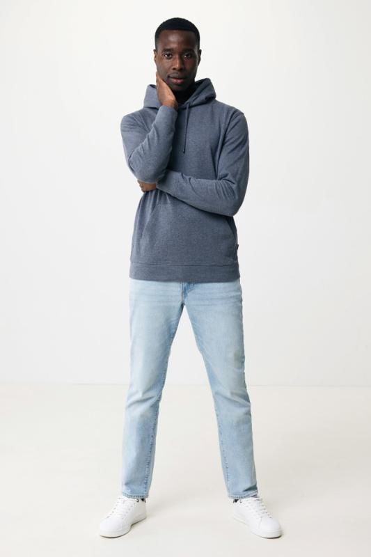 Nefarbená mikina s kapucňou IQONIQ Torres z recykl. bavlny heather navy XXL 11