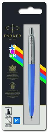 Guľôčkové pero, 0,7 mm, strieborný klip, modré telo pera, PARKER, "Royal Jotter Originals" 2