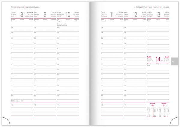 NOTIQUE Týždenný diár Aprint 2026, čierny, 15 x 21 cm 1