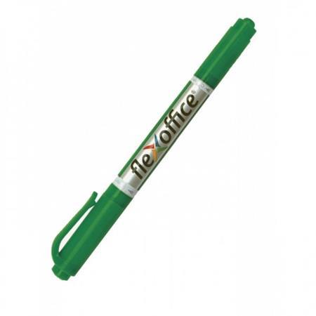 Pernamentný popisovač, 0,04/1,0mm, kužeľový, obojstranný, FLEXOFFICE "PM01", zelený 1