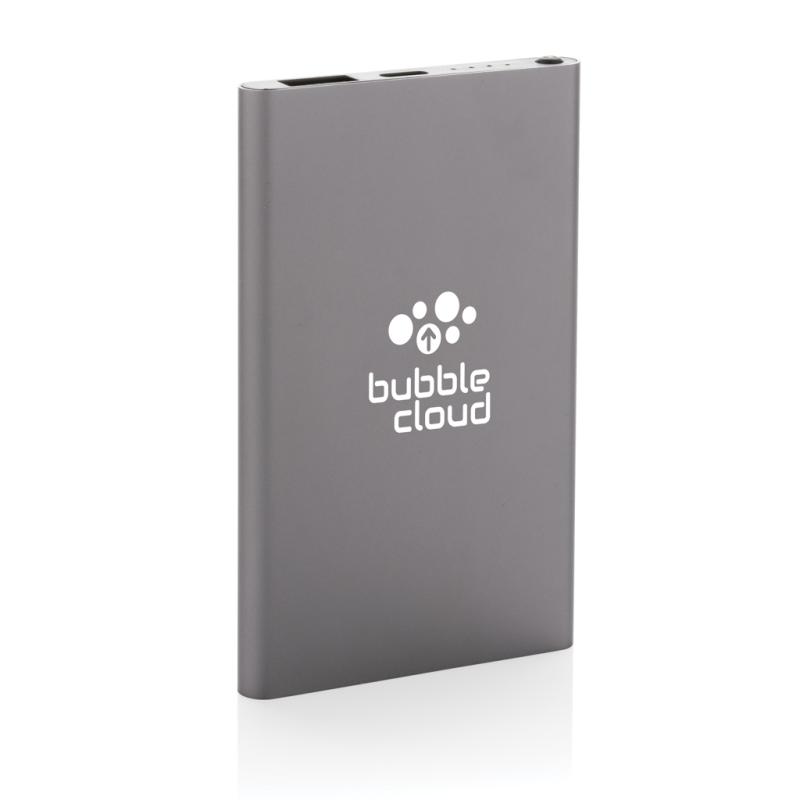 Powerbanka 4000mAh s USB C z RCS recykl. plastu a hliníka antracitová 7