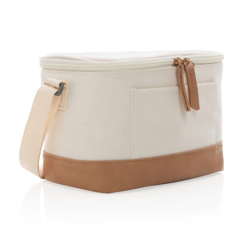 Malá chladiaca taška Impact z 16 oz. recykl. canvas AWARE™ off white 6