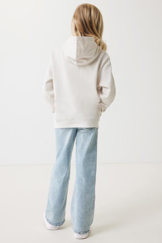 Detská mikina s bočnými vreckami IQONIQ Yengo z rec. bavlny ivory white 5-6r (110-116cm) 9