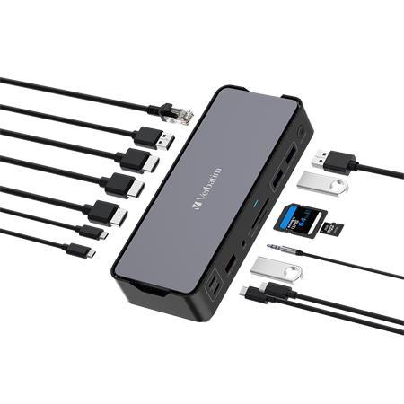 Dokovacia stanica, 15 port, USB-C host, VERBATIM "USB-C Pro CDS-15" 2