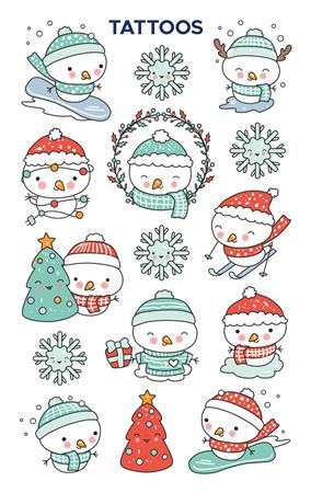 Tetovacie nálepky, 1 hárok, 76x120 mm, AVERY ZWECKFORM, "Z-Design No.54152", snehuliak 2