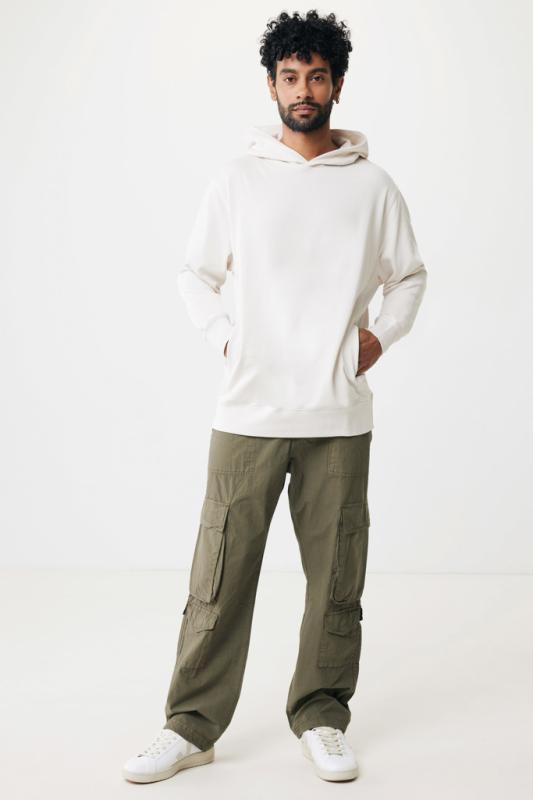 Mikina s bočnými vreckami IQONIQ Yengo z rec. bavlny ivory white XXL 16