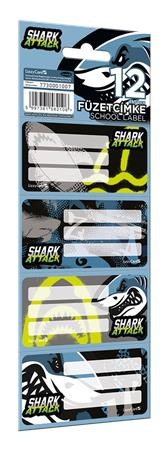 Etikety na zošity, 12 ks, LIZZYSULI, "Shark Attack" 1