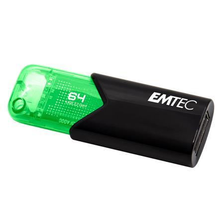 USB kľúč, 64GB, USB 3.2, EMTEC "B110 Click Easy", čierna-zelená 1