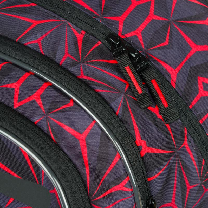 BAAGL Školský batoh Core Red Polygon 6