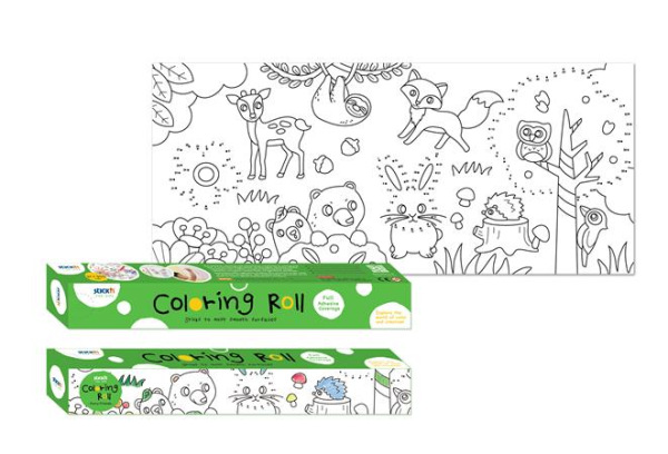 Omaľovávanka v kotúči, samolepiaca, 31x355 cm, STICK N, lesné zvieratká 2