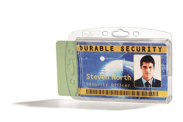 Visačka, na 2 karty, zatvorená, DURABLE "ENCLOSED", priehľadná 1