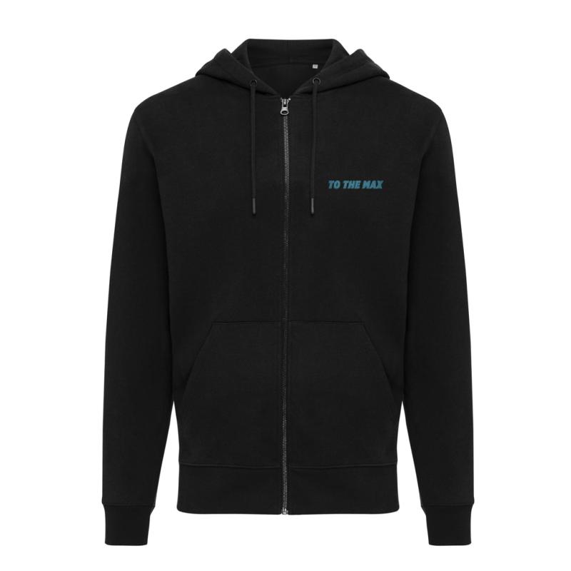Mikina na zips s kapucňou IQONIQ Abisko z recykl. bavlny čierna L 4