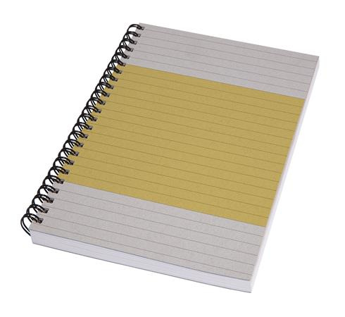Špirálový zošit, A5, linajkový, 80 lap, mäkká obálka, SIGEL "Quicknote", žltý-sivý 1