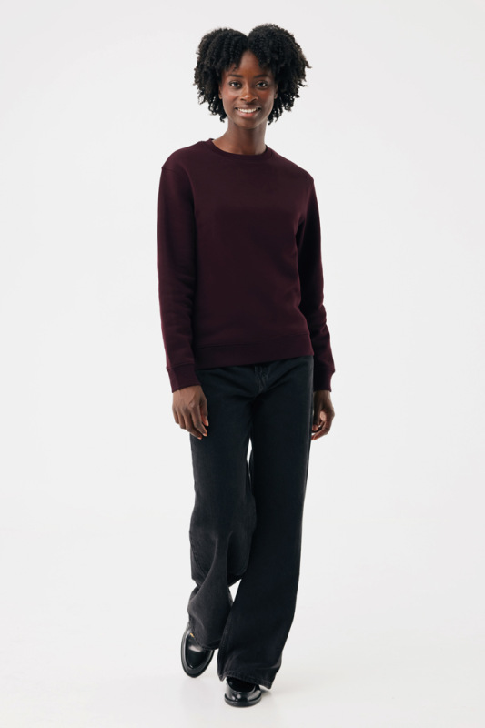 IQONIQ Toria Unisex mikina s okrúhl. výstrihom z rec. bavlny merlot XS 11