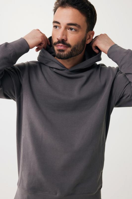 Mikina s bočnými vreckami IQONIQ Yengo z rec. bavlny antracitová XXXL 16