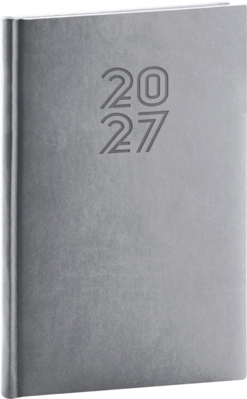 NOTIQUE Týždenný diár Aprint 2027, sivý, 15 x 21 cm
