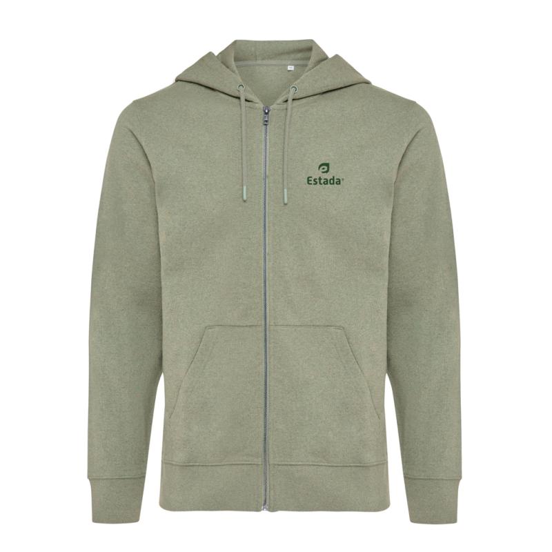 Mikina na zips s kapucňou IQONIQ Abisko z recykl. bavlny heather green L 4