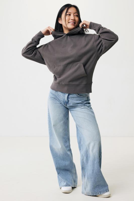 Mikina s kapucňou IQONIQ Yoho relaxed fit z recykl. bavlny antracitová XS 5