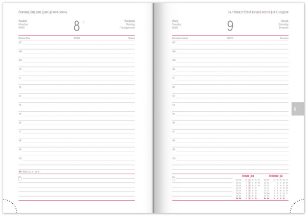 NOTIQUE Denný diár Balakon 2026, bordový, 15 x 21 cm 1