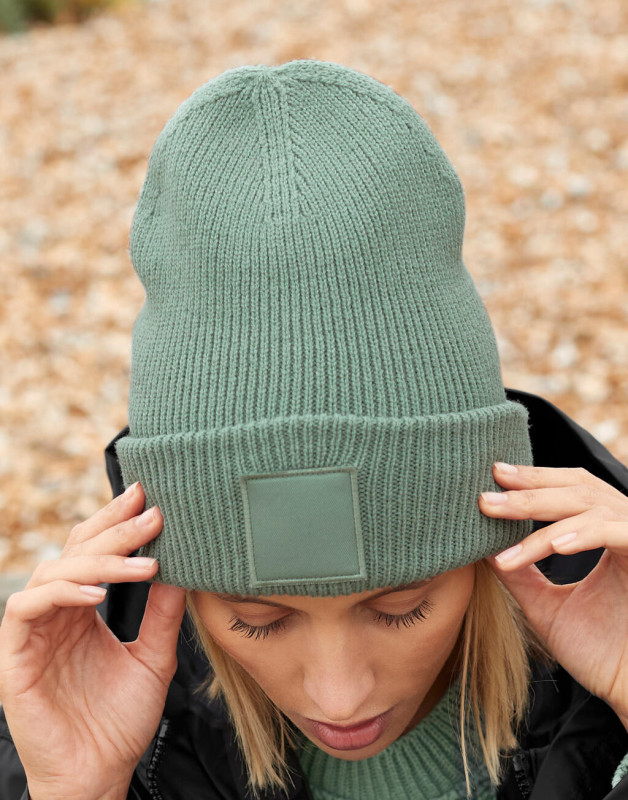 Deep Cuffed Tonal Patch Beanie 2