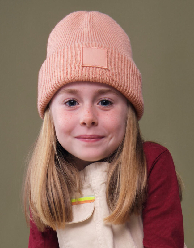 Kids Deep Cuffed Tonal Patch Beanie 1
