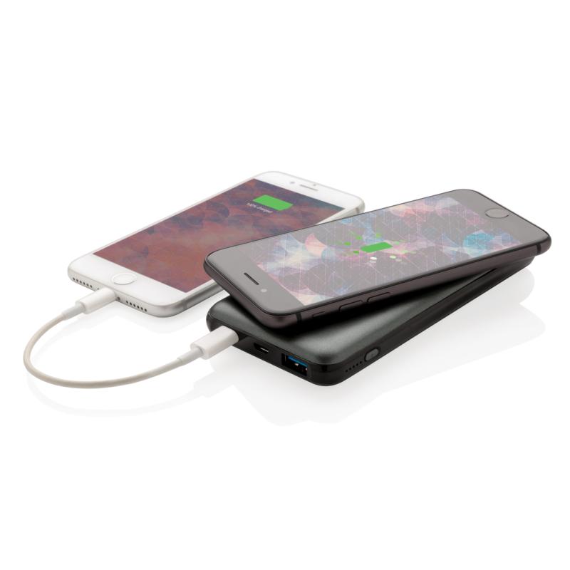 PD rýchlo nabíjacia bezdrôtová powerbanka 10 000 mAh 10 W sivá 3
