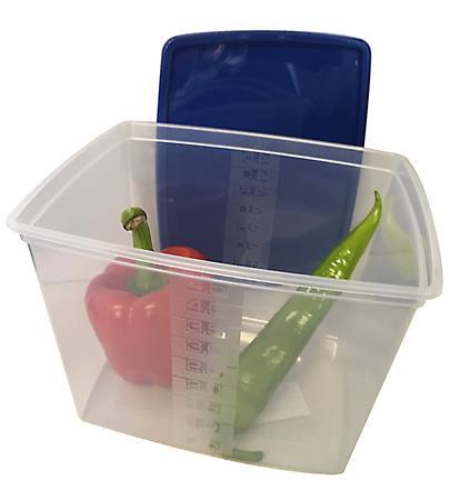 . Dóza na potraviny + veko, hranatá, plastová, 2 ks set, 4,5 l (235 x 190 x 137 mm)