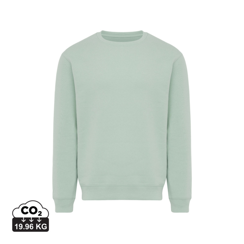 IQONIQ Toria Unisex mikina s okrúhl. výstrihom z rec. bavlny Iceberg green M