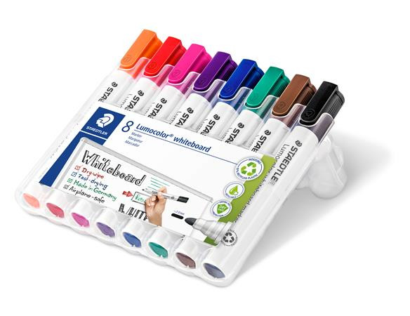 Sada tabulových popisovačov, 2 mm, kužeľový hrot, STAEDTLER "Lumocolor® 351", 8 rôznych fa 2