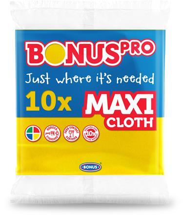 Čistiaca utierka, univerzálna, 10 ks, BONUS "Professional Maxi", žltá 1
