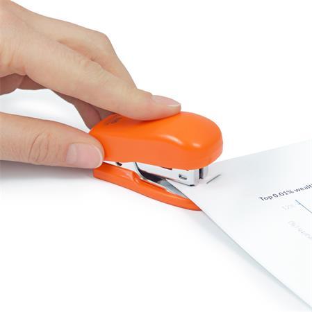 Zošívačka, 24/6, 26/6, 12 listov, plastová, RAPESCO "Bug Mini", oranžová 3