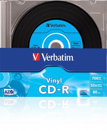 CD-R disk, AZO, 700MB, 52x, 10 ks, tenký obal, VERBATIM "Vinyl" 2