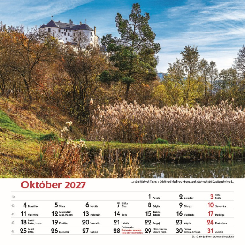 Nástenný kalendár Hrady a zámky Slovenska 2027 11