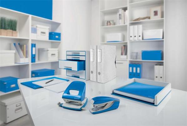 Dierovačka, dvojdierová, 30 listov, LEITZ "Nexxt Wow", modrá 8