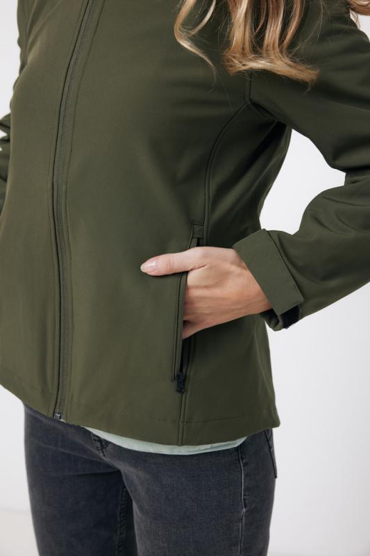 Dámska soft shell bunda IQONIQ Makalu z recykl. polyesteru khaki L 10