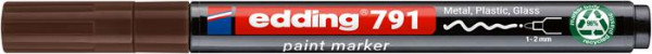 Lakový popisovač, 1-2 mm, PCR, EDDING „791“, hnedý 1