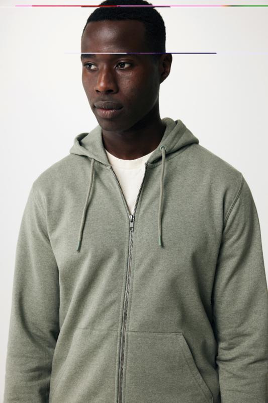 Mikina na zips s kapucňou IQONIQ Abisko z recykl. bavlny heather green M 15