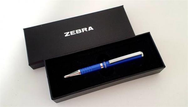 Guľôčkové pero, 0,24 mm, teleskopické telo, kovová modrá, ZEBRA "SL-F1", modrá 2