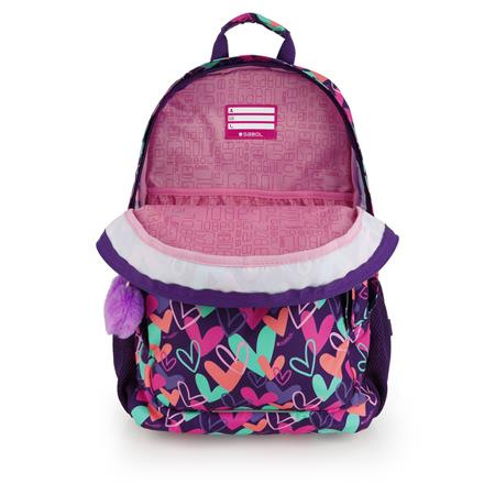 Školská taška, so zipsom, GABOL "Kokoro", fialová, so srdiečkami 4