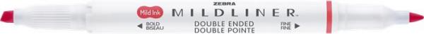 Zvýrazňovač, 1,0/3,5 mm, obojstranný, ZEBRA "Mildliner Cool & Refined", červená 2